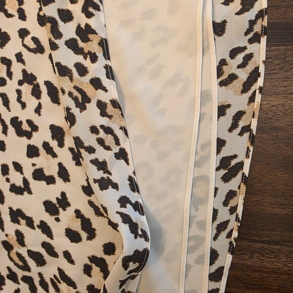 Theory Slip Skirt Women's Small Classic Leopard Print Midi Silk Feel N0105307 - Picture 6 of 10